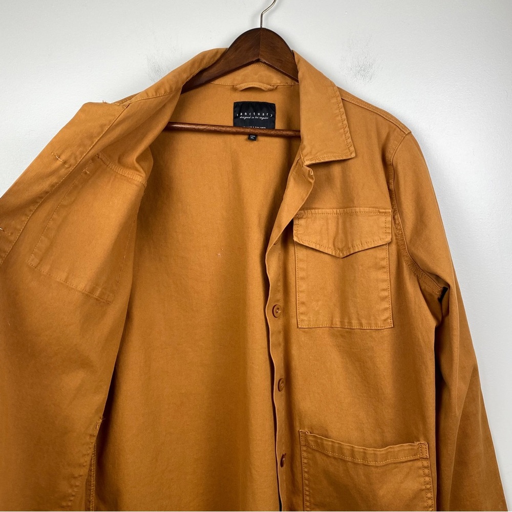 Sanctuary Utility Jacket Button Front Orange Mustard - Picture 6 of 8